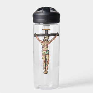 Jesus Christ Cross Crucifixe Wasserfarbenkunst Trinkflasche