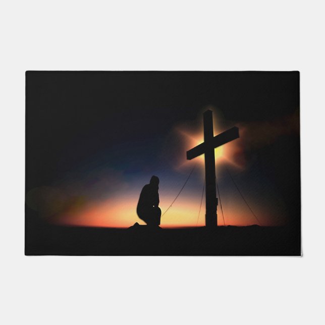 Jesus Christ Crucifixe Cross Floor Mat Fußmatte (Vorderseite)