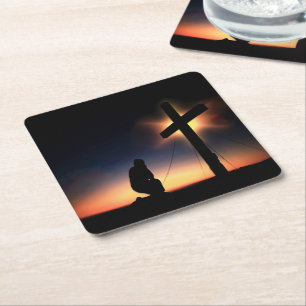 Jesus Christ Crucifixes Cross Rechteckiger Pappuntersetzer