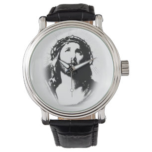 Jesus Christ Face Stencil Watch Armbanduhr