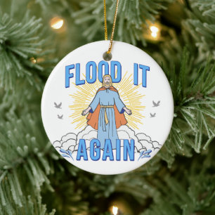 Jesus Christ Funny Floating Es Wieder Weihnachten Keramik Ornament