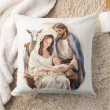Jesus-Christ Geburt Krippen Dekokissen