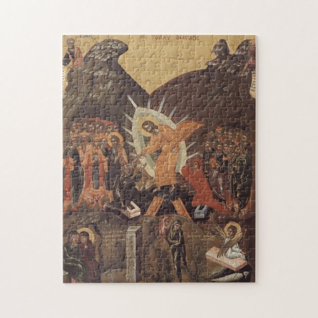 Jesus Christ Harrowing von Hell Orthodox Icon Puzzle (Vertikal)