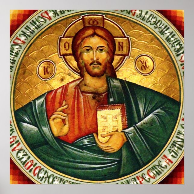 Jesus Christ Hristos Pantocrator Poster (Vorne)