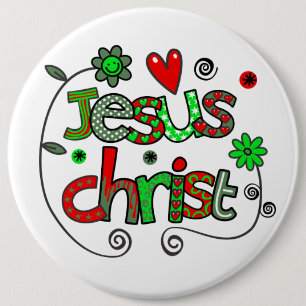 Jesus Christ I Doodles I Was ich Colossal 6x6 Butt Button