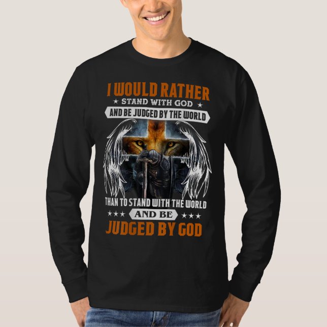 Jesus Christ Lion Cross Ritter Zitat Sprichwort fü T-Shirt (Vorderseite)