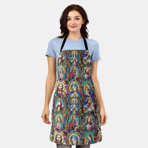 Jesus Christ Mary & Joseph Christlich gestettetes  Schürze
