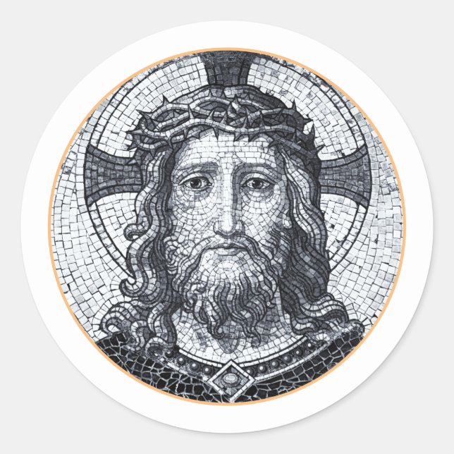 Jesus Christ & Mitgefühl Art Vintag Sticker (Vorderseite)