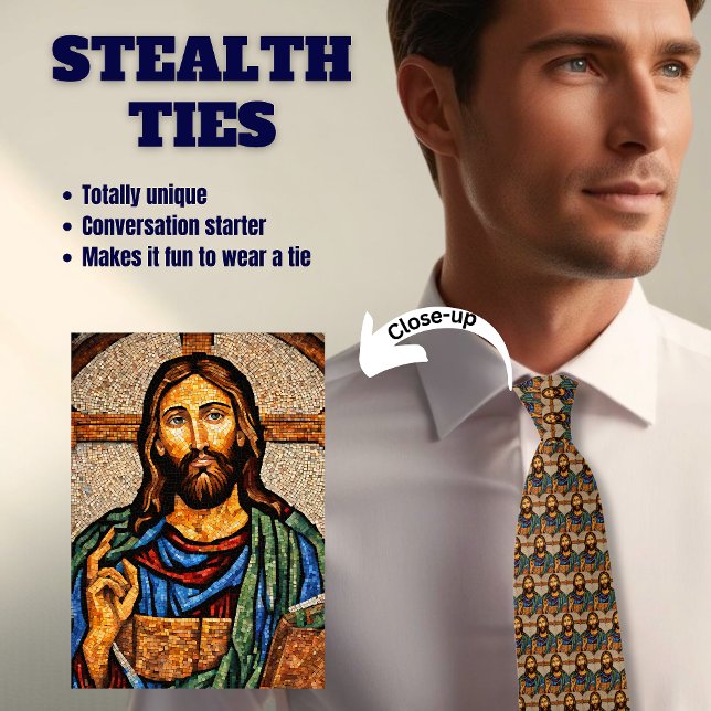 Jesus Christ Mosaic Stealth Krawatte (Von Creator hochgeladen)