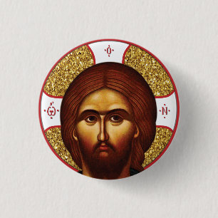 Jesus Christ Orthodox Icon Button