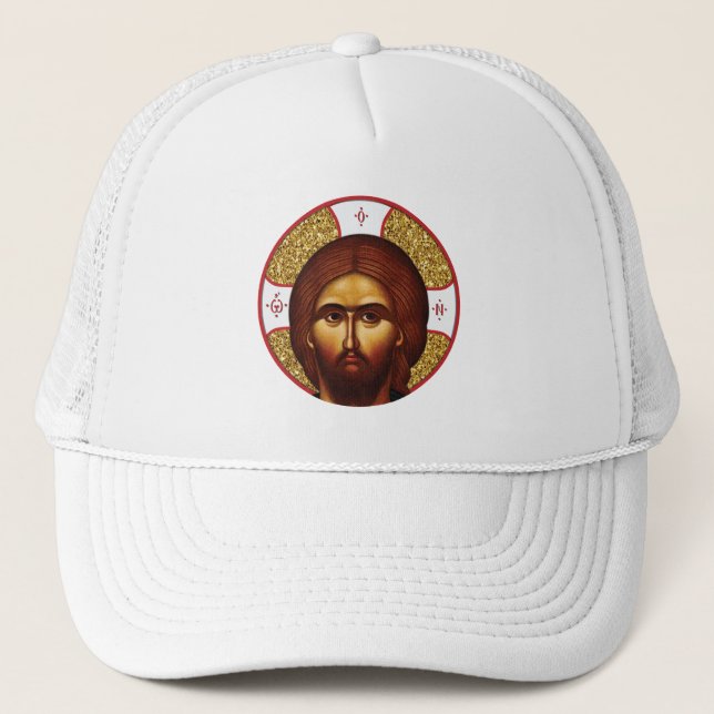 Jesus Christ Orthodox Icon Truckerkappe (Vorderseite)