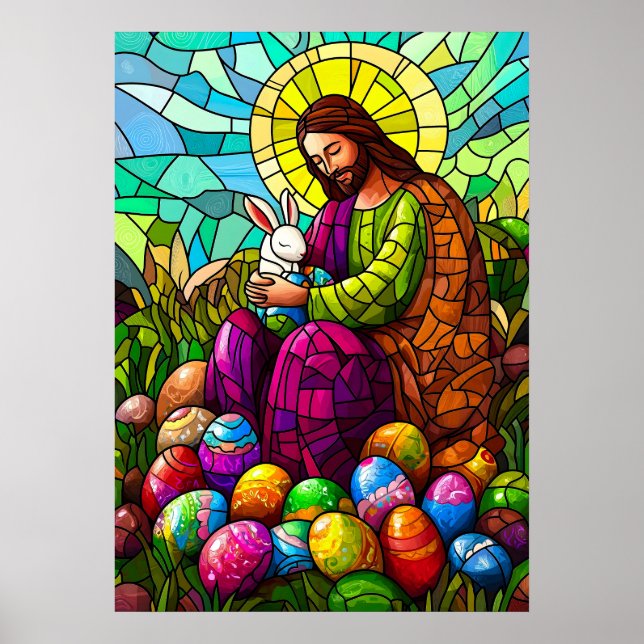 Jesus Christ Osterfestes Glas Poster (Vorne)