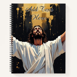 Jesus Christ Our Savior | Black and Gold Notizbuch