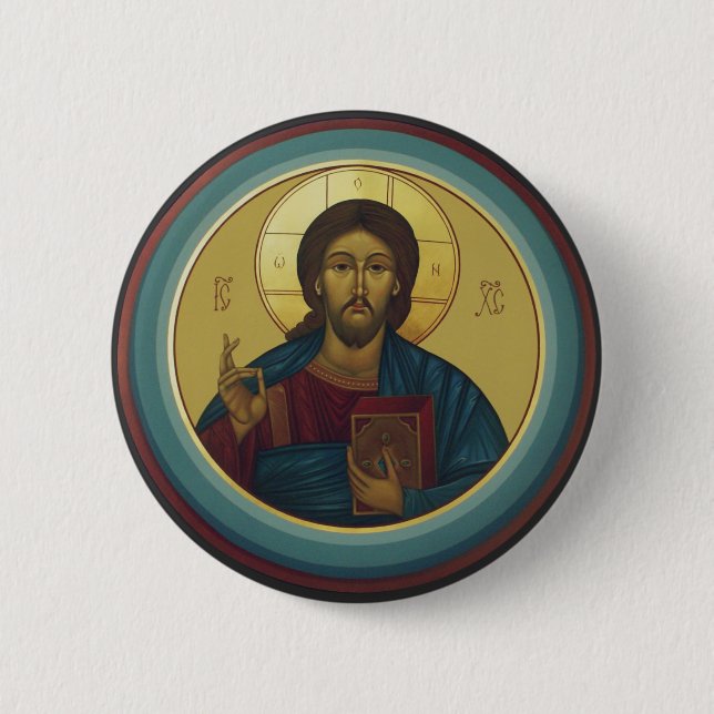 Jesus Christ Pantocrator Button (Vorderseite)