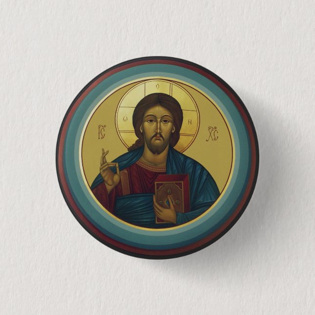 Jesus Christ Pantocrator Button (Vorderseite)