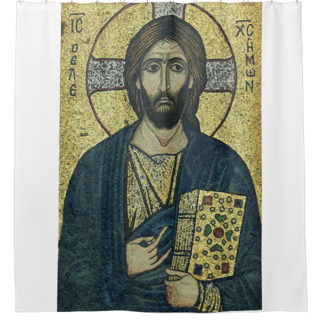 Jesus Christ Pantocrator Duschvorhang (Vorderseite)