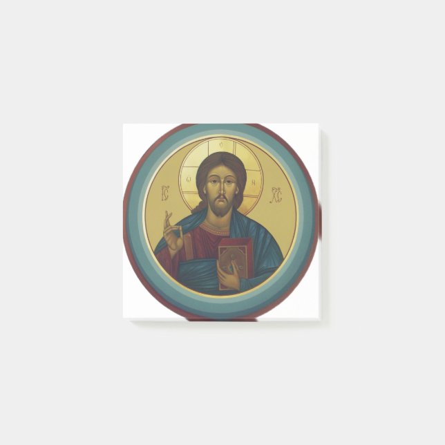 Jesus Christ Pantocrator Post-it Klebezettel (Vorderseite)