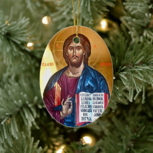 Jesus-Christ-Pantokrator-Gemälde Keramik Ornament