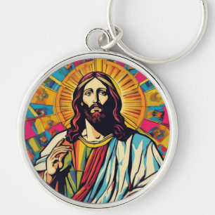 Jesus Christ Pop Art Keyring Schlüsselanhänger