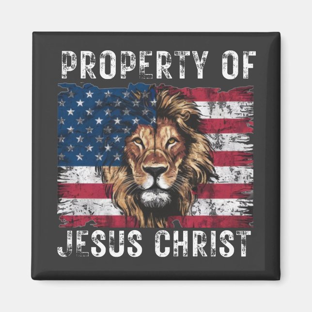 Jesus Christ Property Christlich Lion Judah 4. Jul Magnet (Vorne)