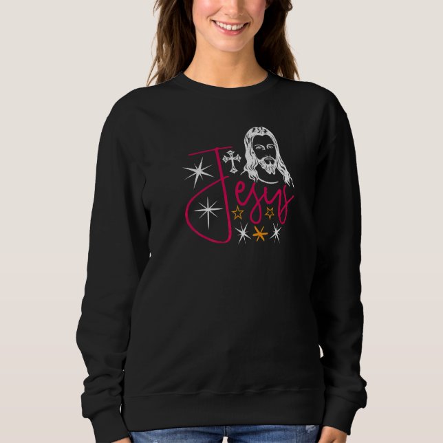 Jesus Christ Religious Retro Christlich Sweatshirt (Vorderseite)