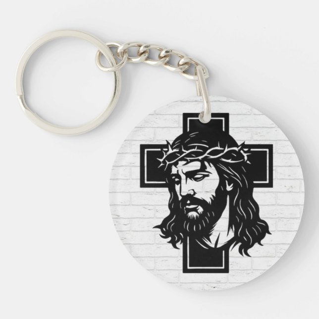 Jesus Christ Spiritual Art Keychain - Religious Ke Schlüsselanhänger (Vorderseite)