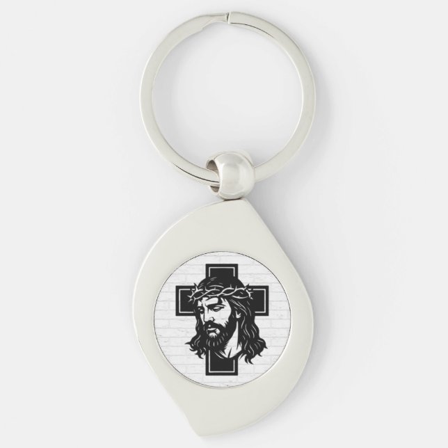 Jesus Christ Spiritual Art Keychain - Religious Ke Schlüsselanhänger (Vorderseite)
