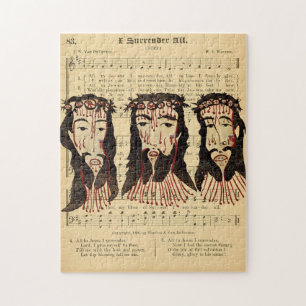 Jesus Christ Thorn Crown Folk Art Malerei Puzzle