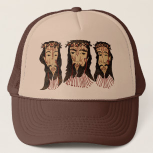 Jesus Christ Thorn Crown Folk Art Malerei Truckerkappe
