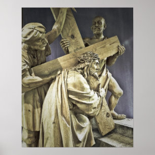Jesus Christ trägt Cross Poster