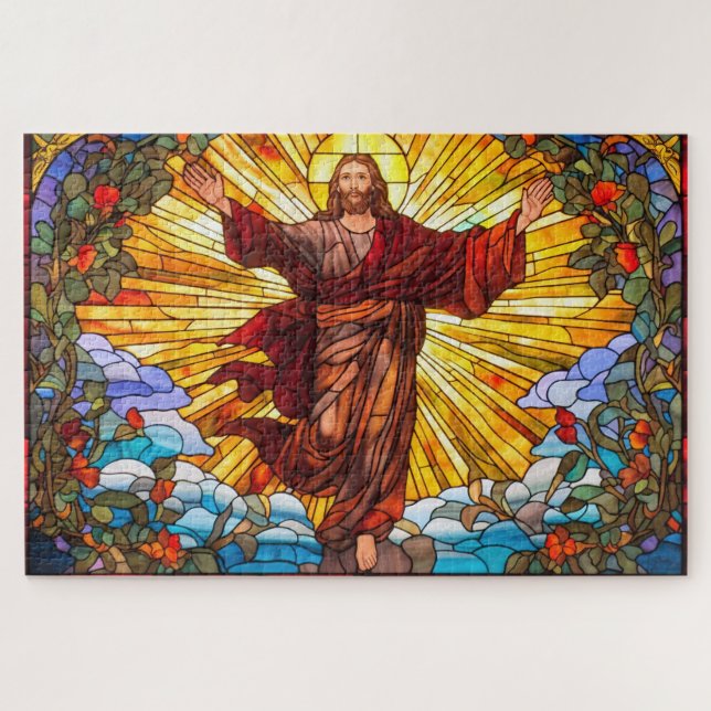 Jesus Christ verkleidete Glas Art Puzzle (Horizontal)