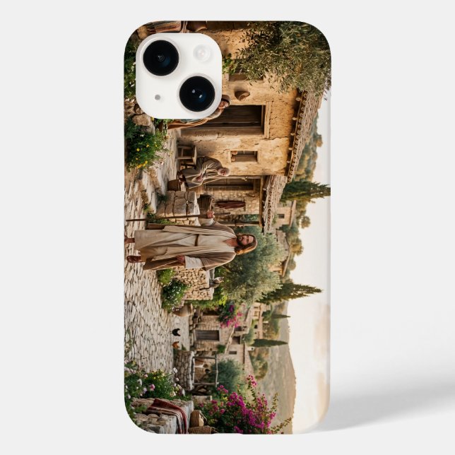 Jesus Christ Walking in Ancient Village phone Case (Rückseite)