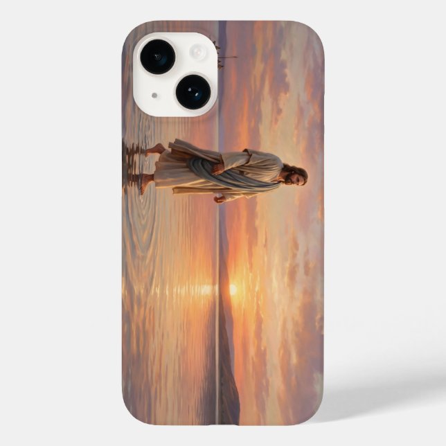Jesus Christ Walking on Water iPhone Case (Rückseite)