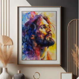 Jesus Christ Watercolor Fotodruck