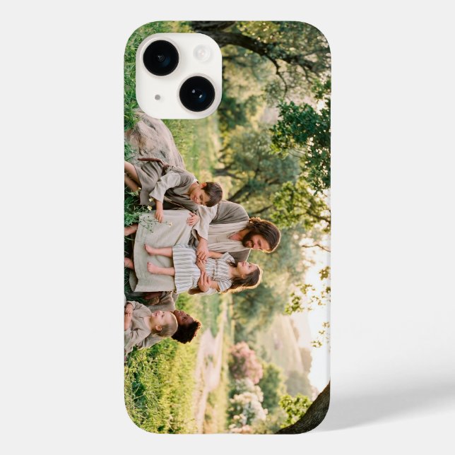 Jesus Christ with Children Blessing iPhone Case (Rückseite)