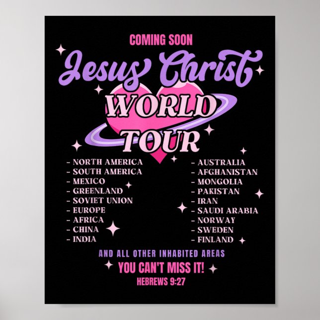 Jesus Christ World Tour Coming Soon You Can't Miss Poster (Vorne)