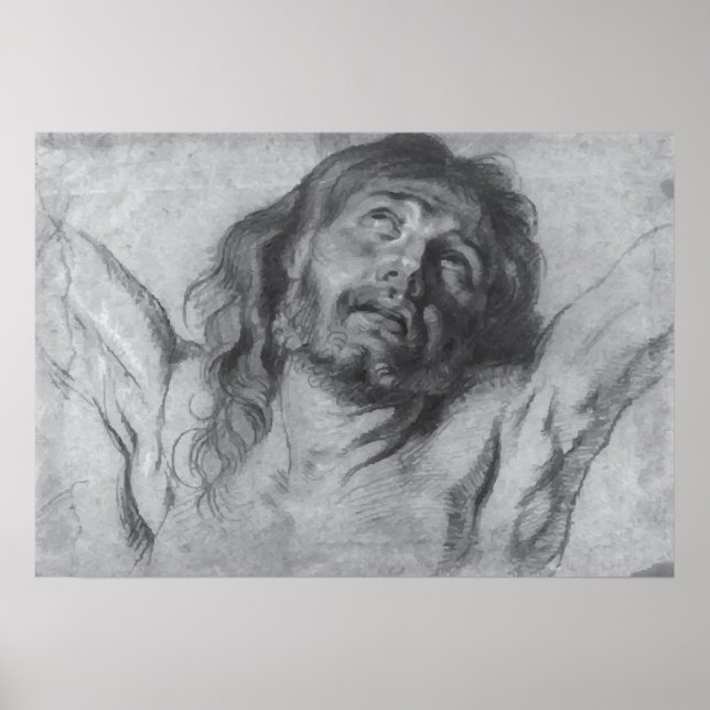 Jesus Christ Zeichnend Anthony van Dyck Poster (Vorne)