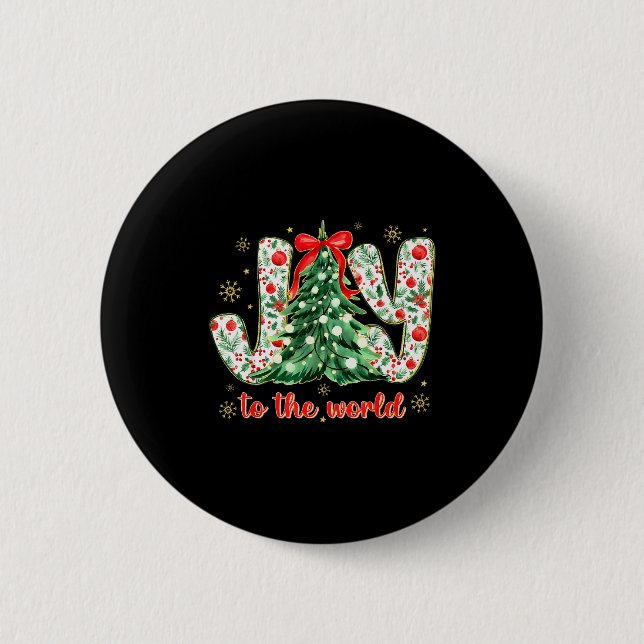 Jesus Christian Xmas Tree Holiday Christmas Joy To Button (Vorderseite)