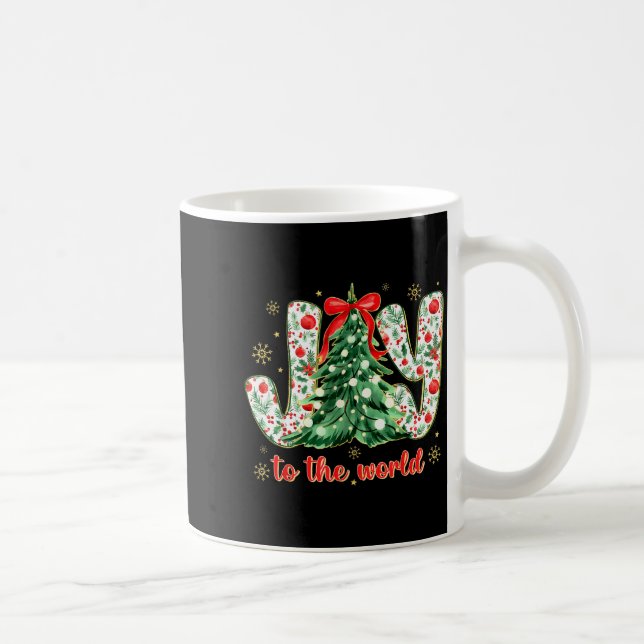 Jesus Christian Xmas Tree Holiday Christmas Joy To Kaffeetasse (Rechts)
