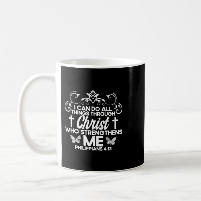 Jesus Christlich Bible Verse Philippianer 413 Blum Kaffeetasse (Links)