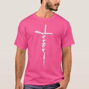 Jesus Christlich Cross Art Cursive Inspirierend T-Shirt