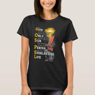 Jesus Christlich Gospel American Flag 4. Juli T-Shirt