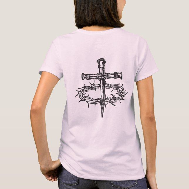 Jesus Christliche Kreuzschwanzkrone Thorns T-Shirt (Rückseite)