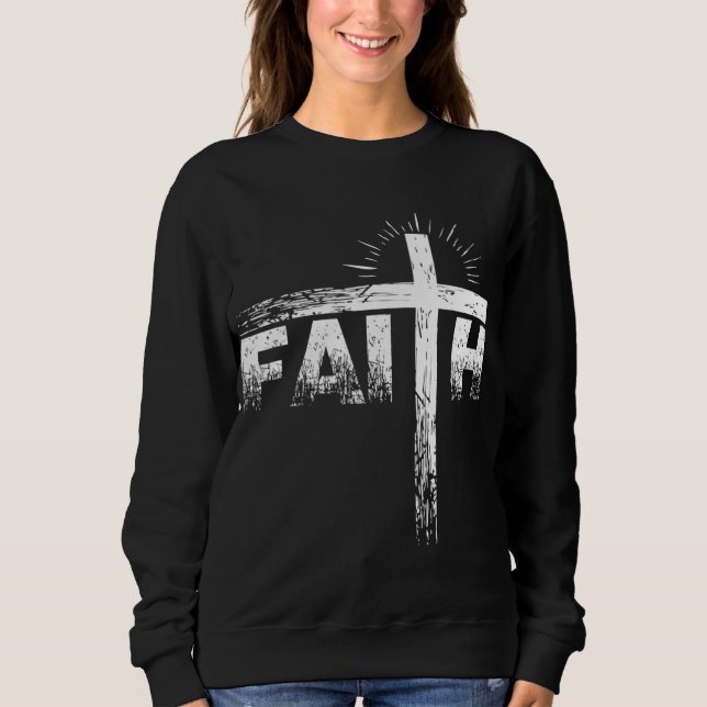 Jesus Christlicher Glaube Kreuz Gott Religiöse Bib Sweatshirt (Vorderseite)