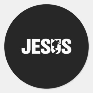 Jesus Christliches Skateboard Cooles Skater-Design Runder Aufkleber