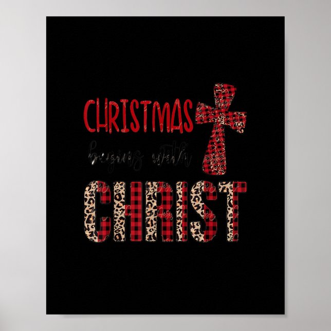 Jesus Christmas beginnt mit Christlichem Leopard R Poster (Vorne)