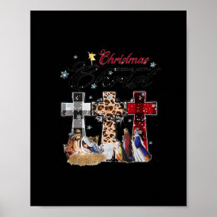 Jesus Christmas Begins with Christian Leopard Poster