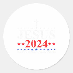 Jesus Christus 2024 lässt Amerika noch einmal glau Runder Aufkleber