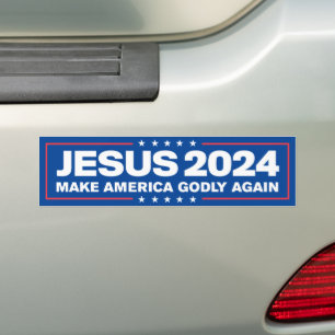 Jesus Christus 2024 macht Amerika wieder zum gottg Autoaufkleber