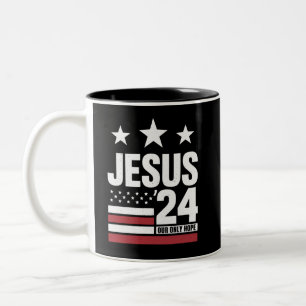Jesus Christus 2024 Präsident USA Wahl Politik Zweifarbige Tasse